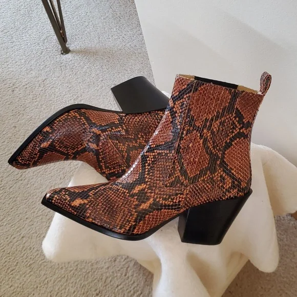 aeyde Snake Print Calf Leather Boots